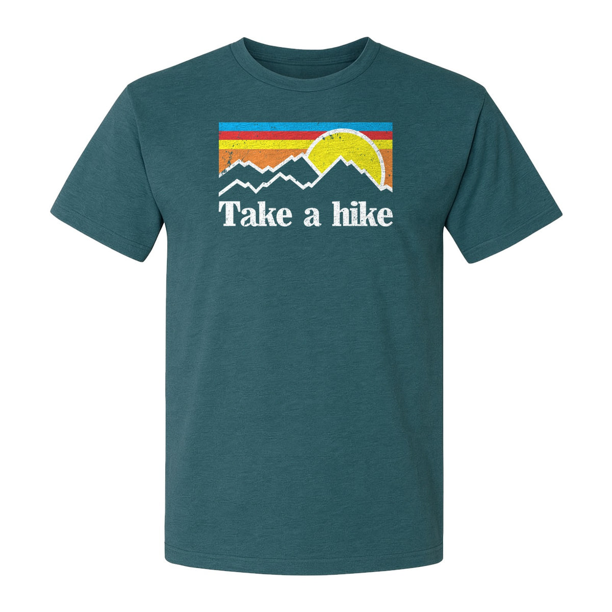 Take a Hike T-Shirt, Retro Sunset Mountain Graphic for Campers and Outdoor Lovers
