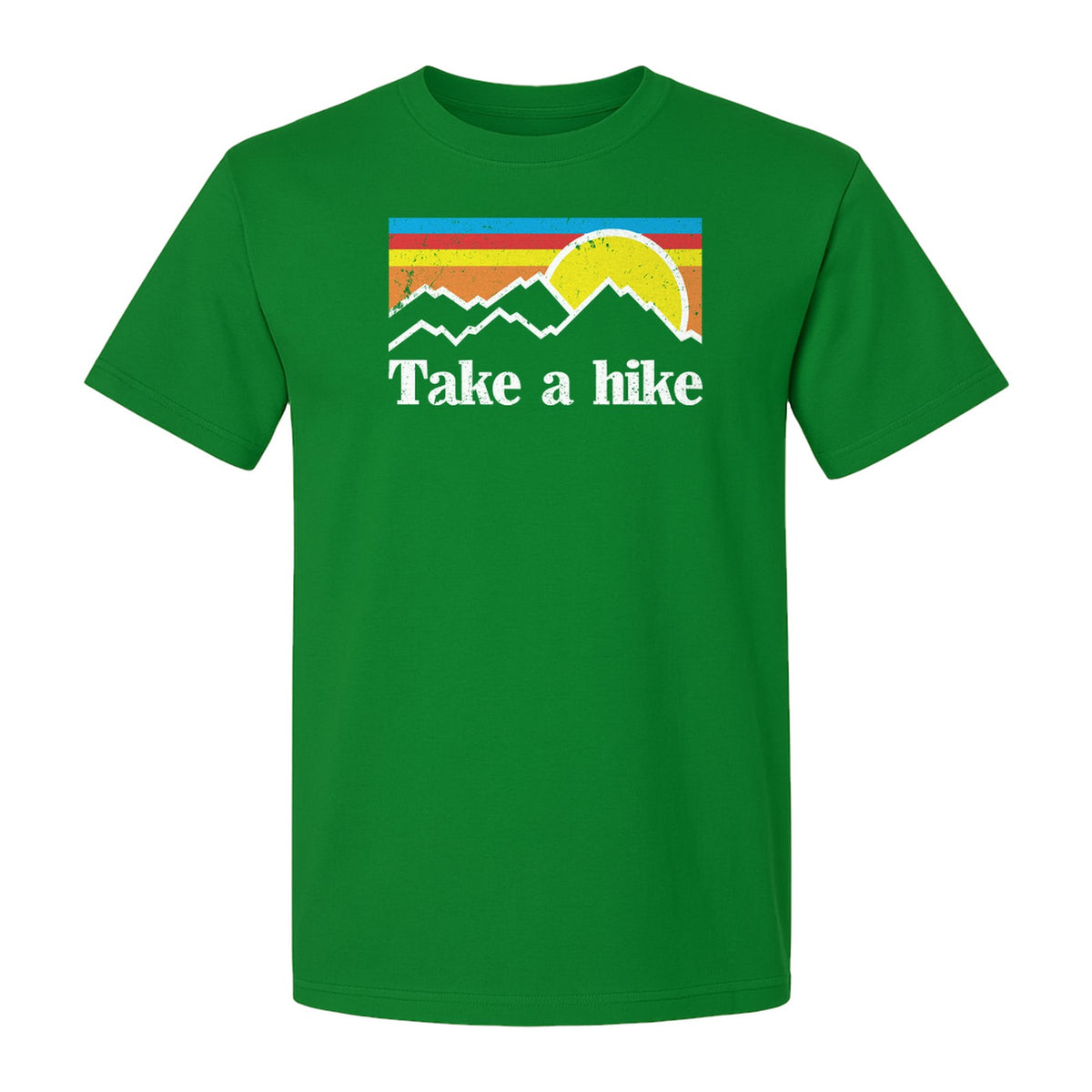 Take a Hike T-Shirt, Retro Sunset Mountain Graphic for Campers and Outdoor Lovers