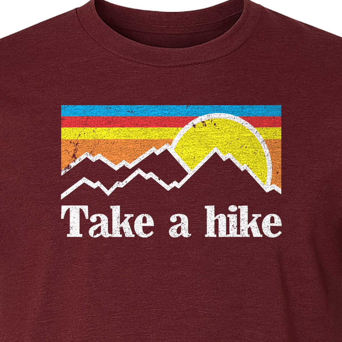 Take a Hike T-Shirt, Retro Sunset Mountain Graphic for Campers and Outdoor Lovers