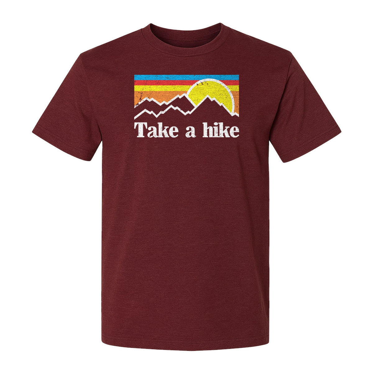 Take a Hike T-Shirt, Retro Sunset Mountain Graphic for Campers and Outdoor Lovers