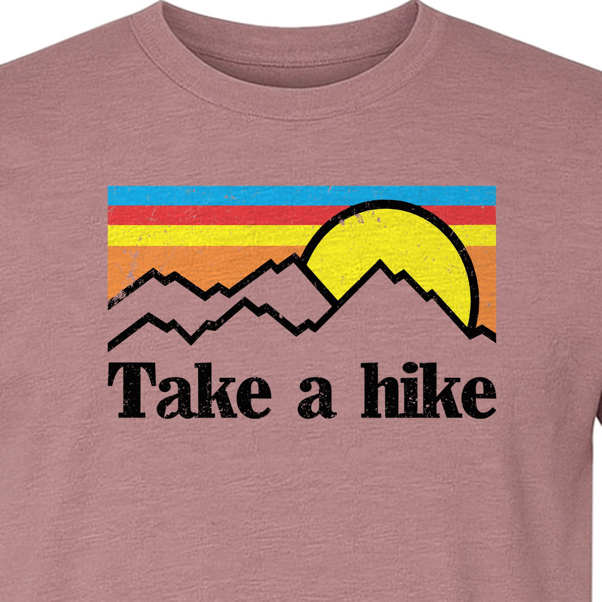 Take a Hike T-Shirt, Retro Sunset Mountain Graphic for Campers and Outdoor Lovers