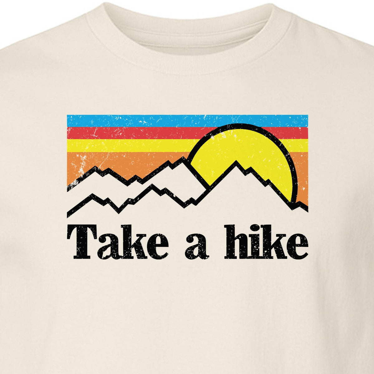 Take a Hike T-Shirt, Retro Sunset Mountain Graphic for Campers and Outdoor Lovers