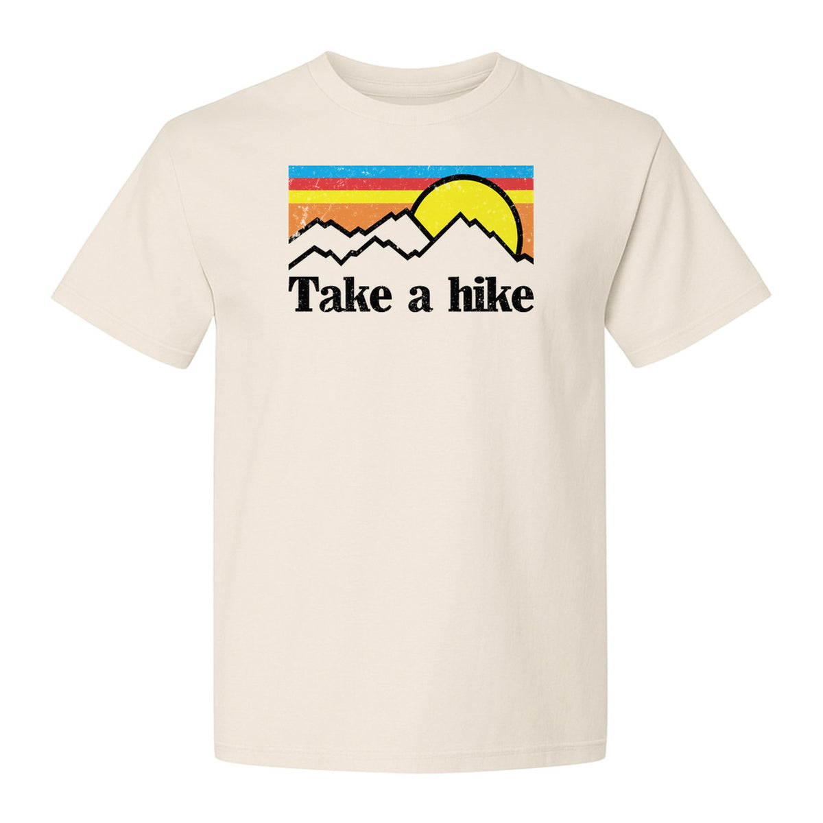 Take a Hike T-Shirt, Retro Sunset Mountain Graphic for Campers and Outdoor Lovers