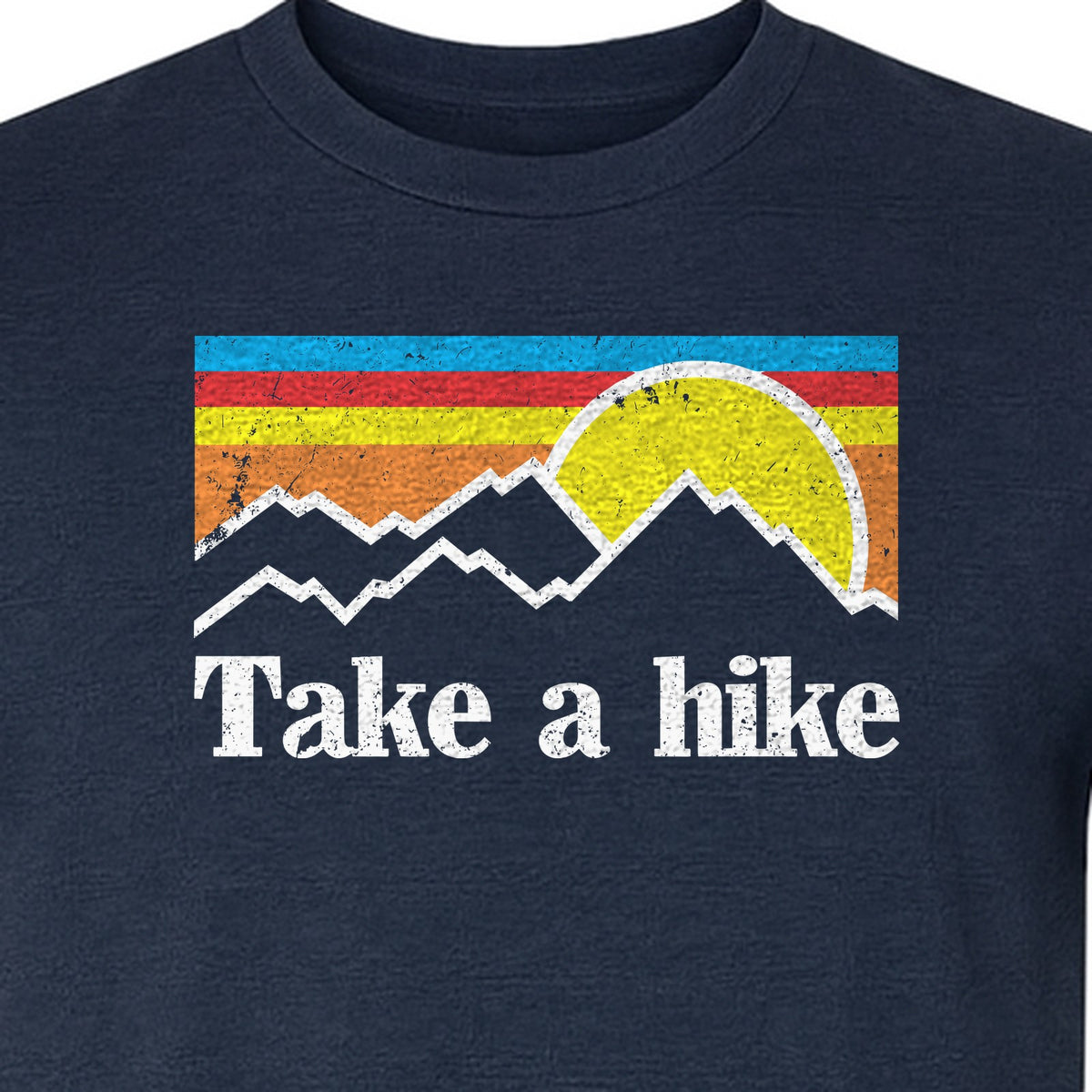 Take a Hike T-Shirt, Retro Sunset Mountain Graphic for Campers and Outdoor Lovers