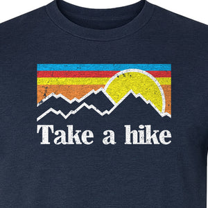 Take a Hike T-Shirt, Retro Sunset Mountain Graphic for Campers and Outdoor Lovers
