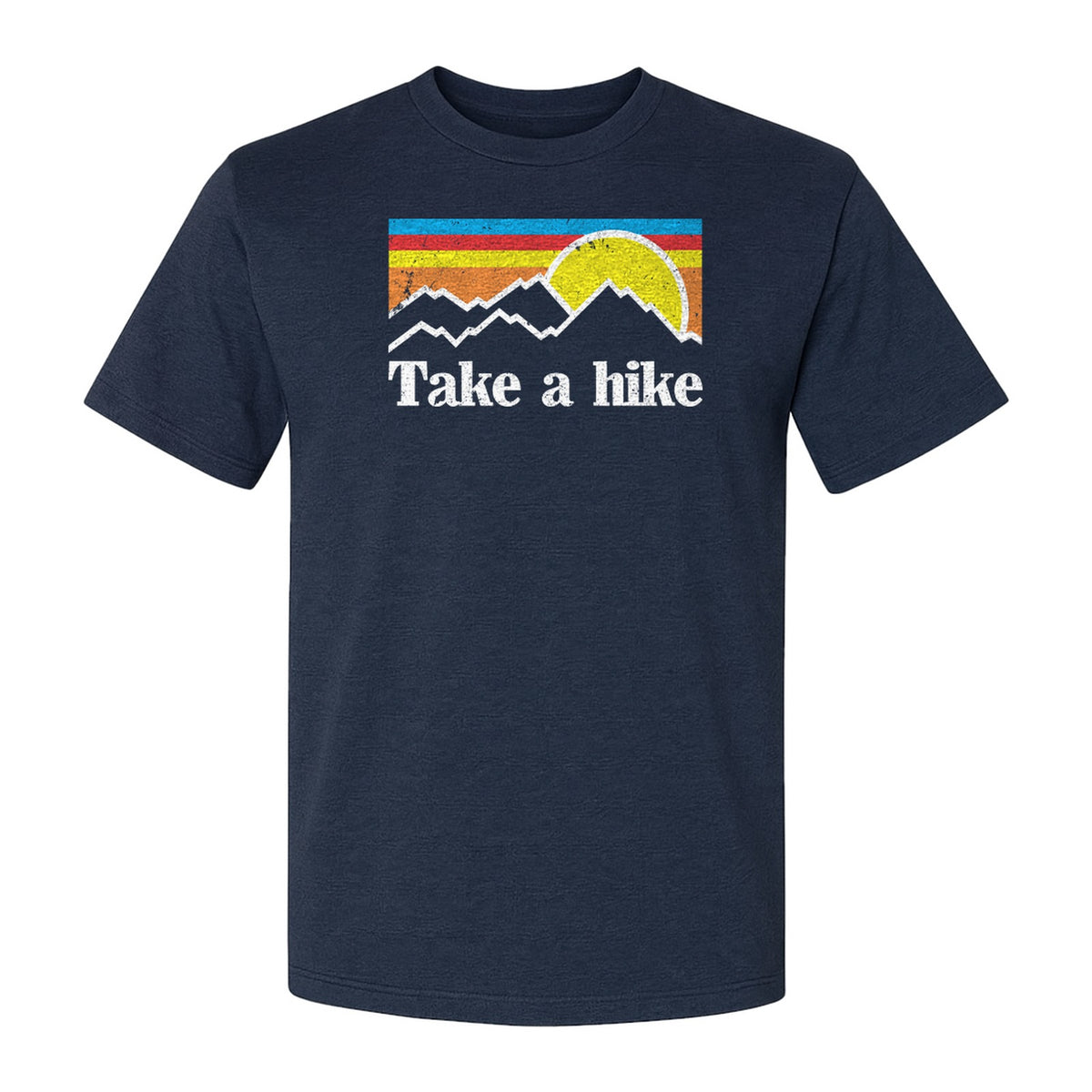 Take a Hike T-Shirt, Retro Sunset Mountain Graphic for Campers and Outdoor Lovers