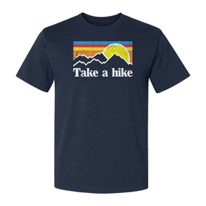 Take a Hike T-Shirt, Retro Sunset Mountain Graphic for Campers and Outdoor Lovers