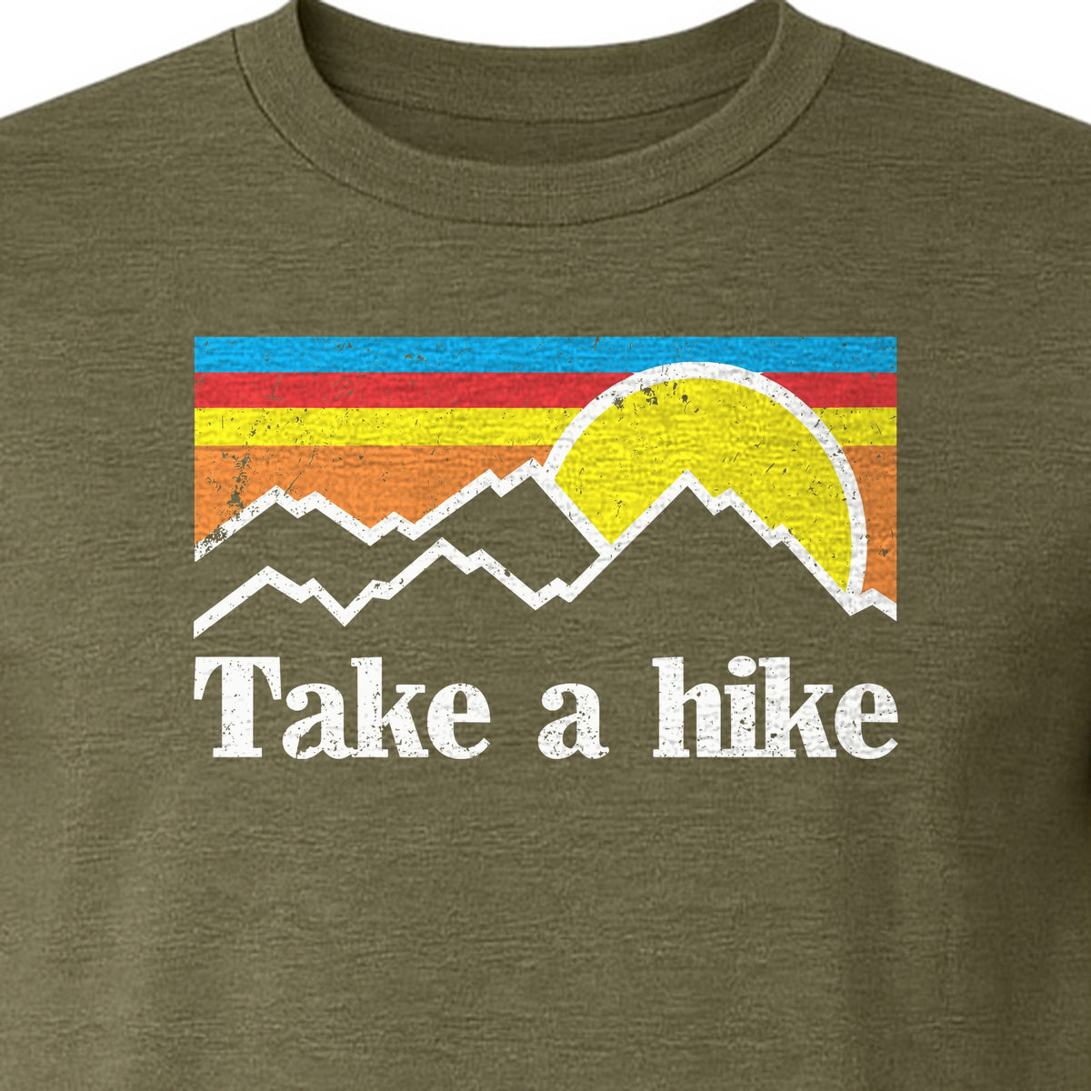 Take a Hike T-Shirt, Retro Sunset Mountain Graphic for Campers and Outdoor Lovers
