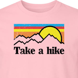 Take a Hike T-Shirt, Retro Sunset Mountain Graphic for Campers and Outdoor Lovers