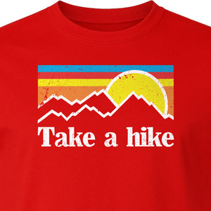 Take a Hike T-Shirt, Retro Sunset Mountain Graphic for Campers and Outdoor Lovers