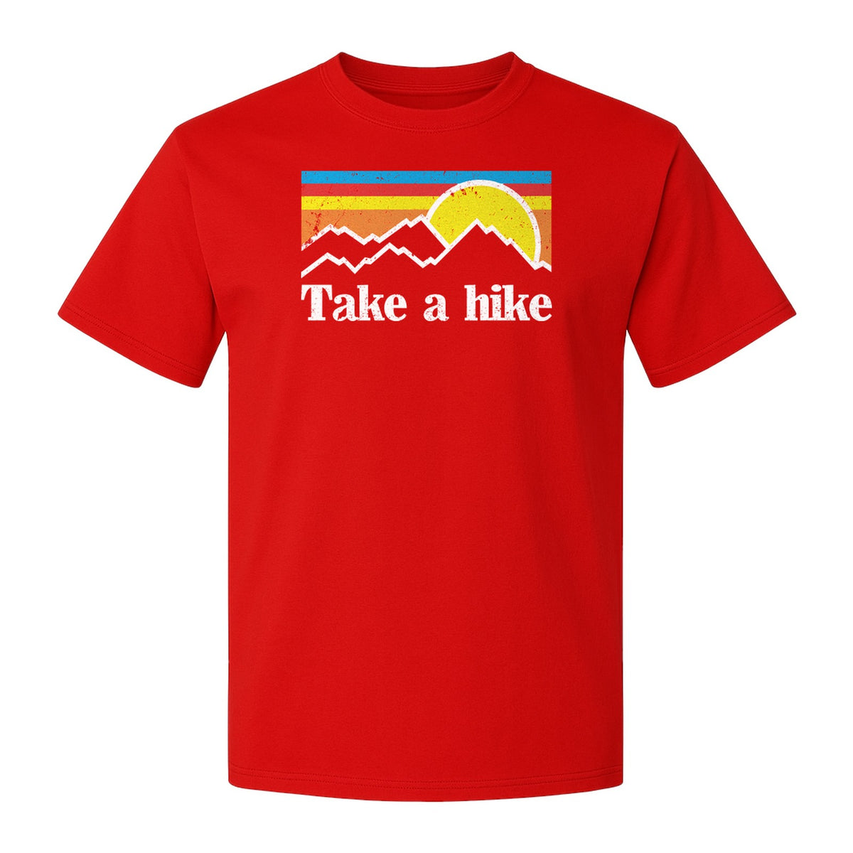 Take a Hike T-Shirt, Retro Sunset Mountain Graphic for Campers and Outdoor Lovers