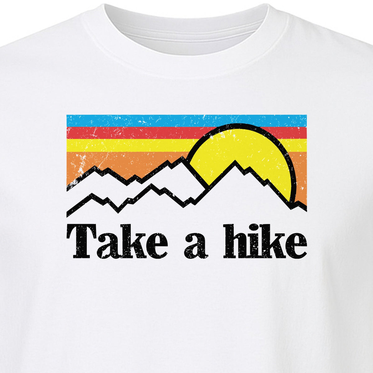 Take a Hike T-Shirt, Retro Sunset Mountain Graphic for Campers and Outdoor Lovers