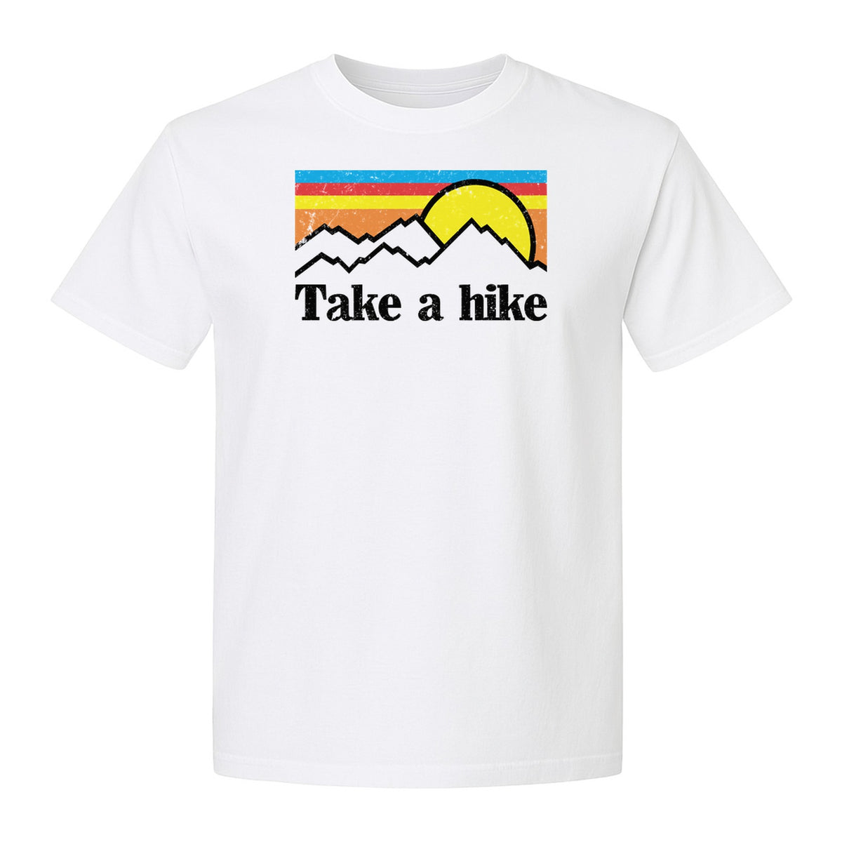 Take a Hike T-Shirt, Retro Sunset Mountain Graphic for Campers and Outdoor Lovers