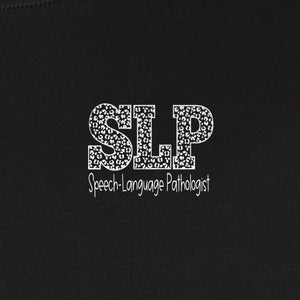 Speech Language Pathologist T-Shirt, Distressed SLP Left Chest Design for Therapy Professionals