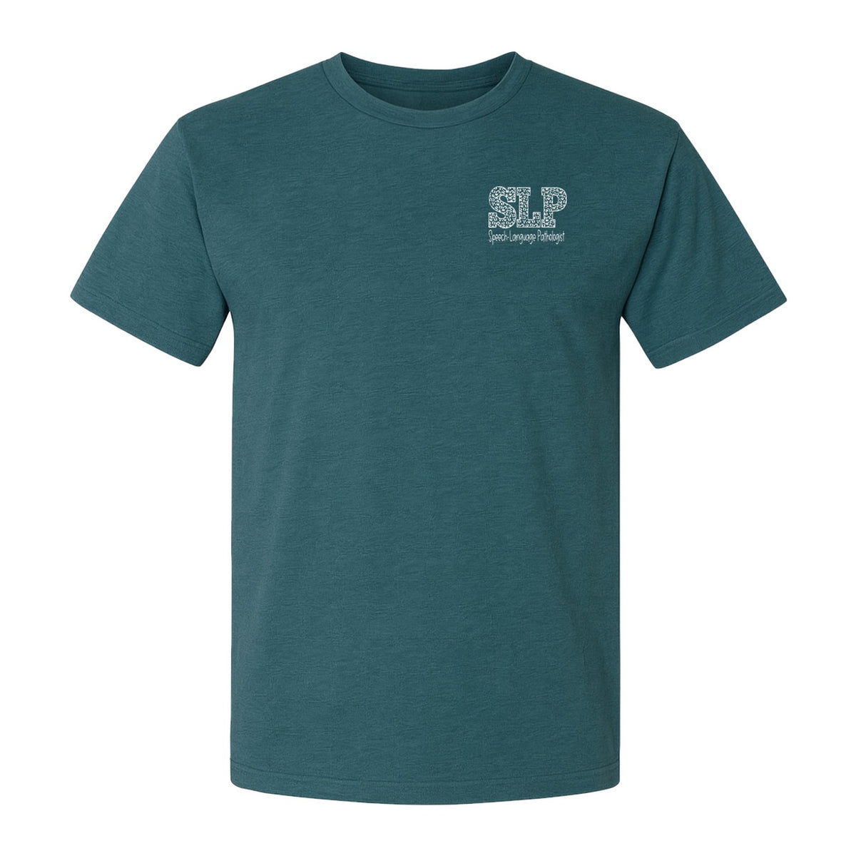 Speech Language Pathologist T-Shirt, Distressed SLP Left Chest Design for Therapy Professionals