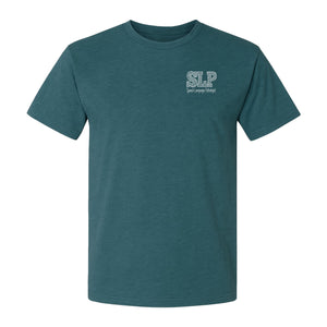 Speech Language Pathologist T-Shirt, Distressed SLP Left Chest Design for Therapy Professionals