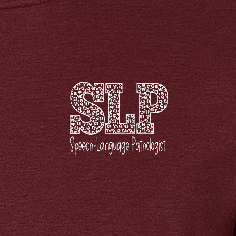 Speech Language Pathologist T-Shirt, Distressed SLP Left Chest Design for Therapy Professionals