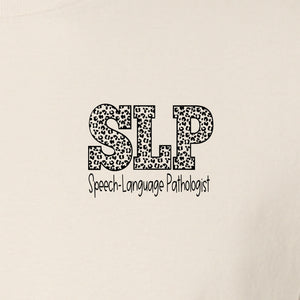 Speech Language Pathologist T-Shirt, Distressed SLP Left Chest Design for Therapy Professionals