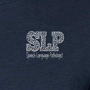 Speech Language Pathologist T-Shirt, Distressed SLP Left Chest Design for Therapy Professionals
