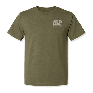 Speech Language Pathologist T-Shirt, Distressed SLP Left Chest Design for Therapy Professionals