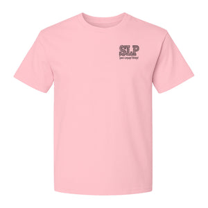 Speech Language Pathologist T-Shirt, Distressed SLP Left Chest Design for Therapy Professionals