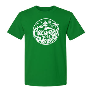Cozumel 2026 T-Shirt, Tropical Island Sailboat and Palm Tree Graphic for Beach Vacations and Cruises