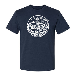 Cozumel 2026 T-Shirt, Tropical Island Sailboat and Palm Tree Graphic for Beach Vacations and Cruises