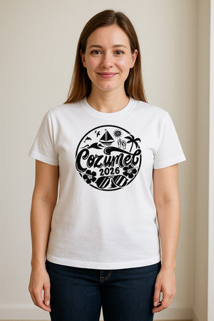 Cozumel 2026 T-Shirt, Tropical Island Sailboat and Palm Tree Graphic for Beach Vacations and Cruises