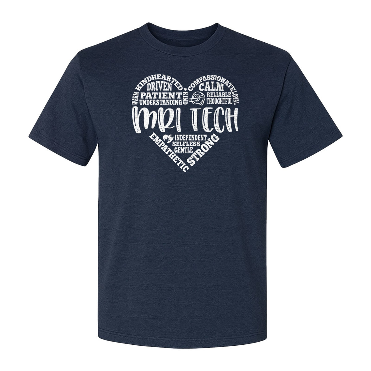 MRI Tech T-Shirt, Heart Word Art Design for Radiology Technologists and Medical Imaging Gifts