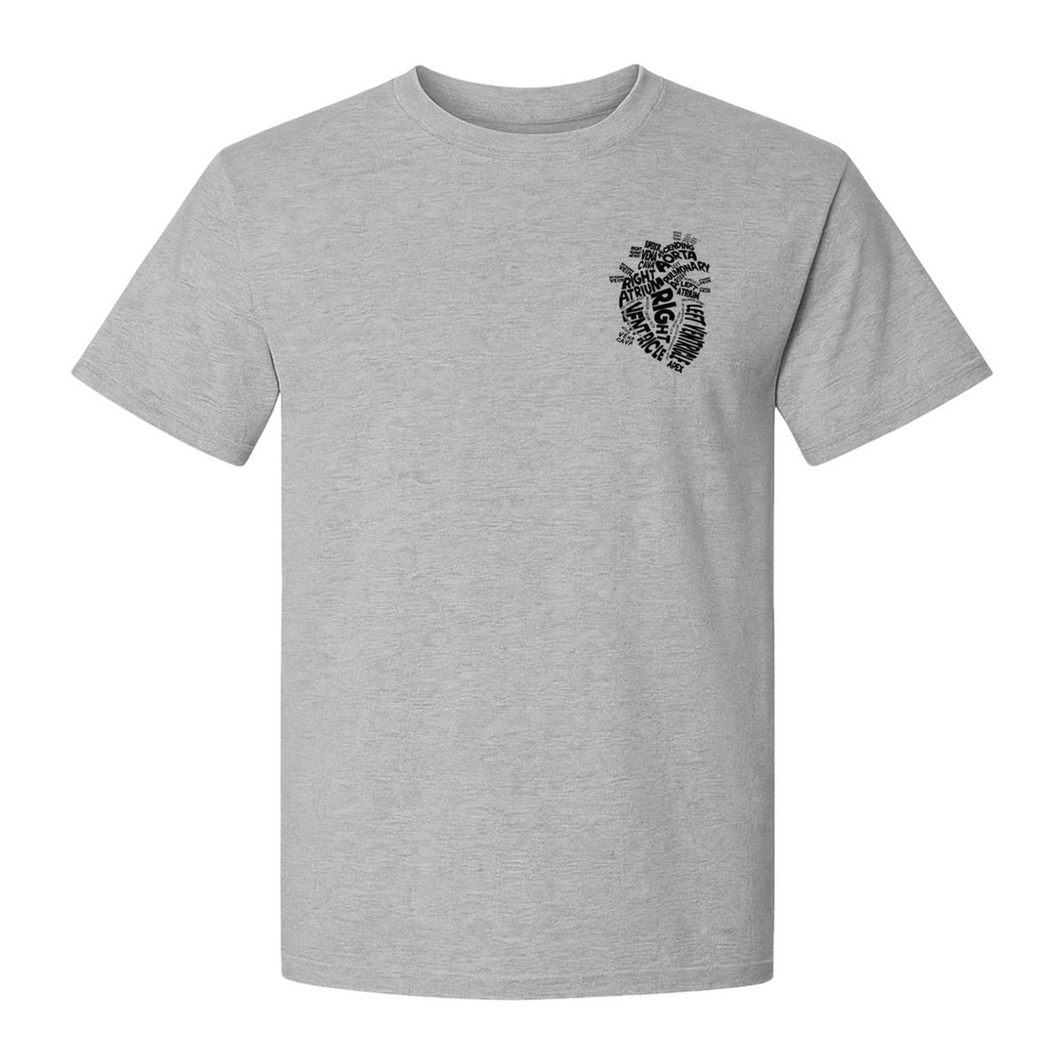 Anatomical Heart T-Shirt, Medical Word Art Design for Nurses and Nursing Students