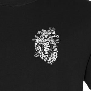 Anatomical Heart T-Shirt, Medical Word Art Design for Nurses and Nursing Students