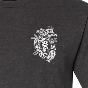 Anatomical Heart T-Shirt, Medical Word Art Design for Nurses and Nursing Students
