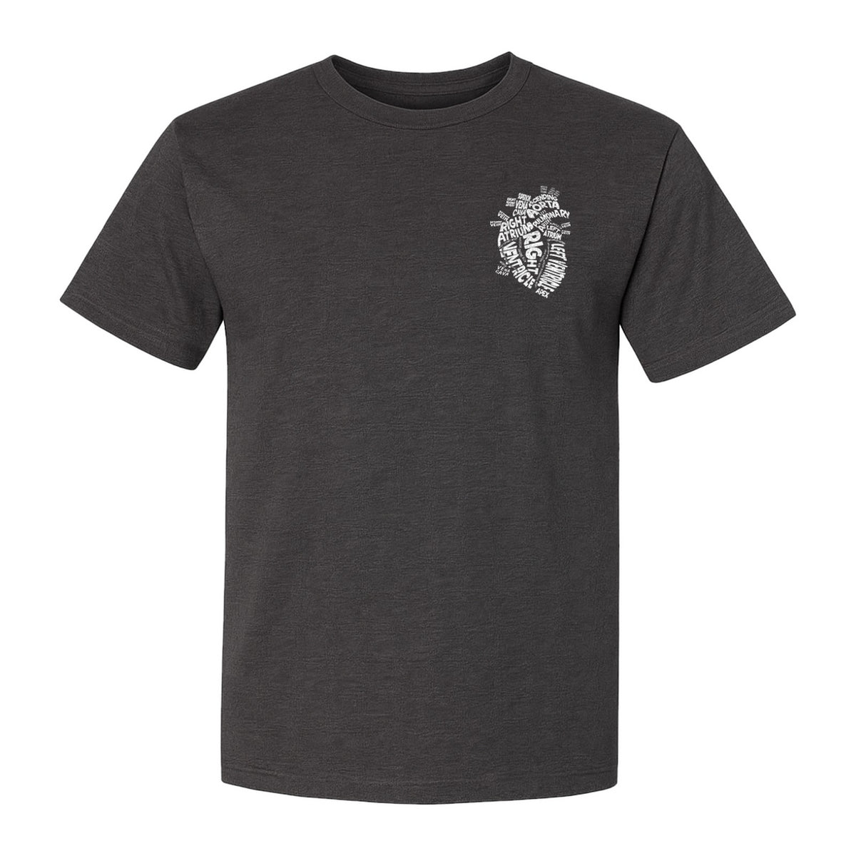 Anatomical Heart T-Shirt, Medical Word Art Design for Nurses and Nursing Students