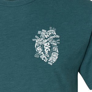Anatomical Heart T-Shirt, Medical Word Art Design for Nurses and Nursing Students