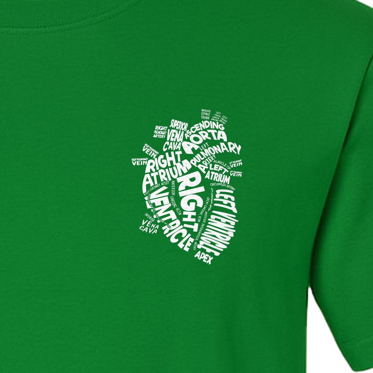 Anatomical Heart T-Shirt, Medical Word Art Design for Nurses and Nursing Students