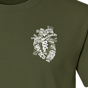 Anatomical Heart T-Shirt, Medical Word Art Design for Nurses and Nursing Students
