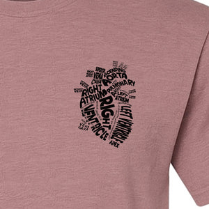 Anatomical Heart T-Shirt, Medical Word Art Design for Nurses and Nursing Students