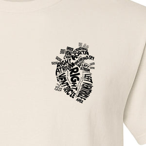 Anatomical Heart T-Shirt, Medical Word Art Design for Nurses and Nursing Students