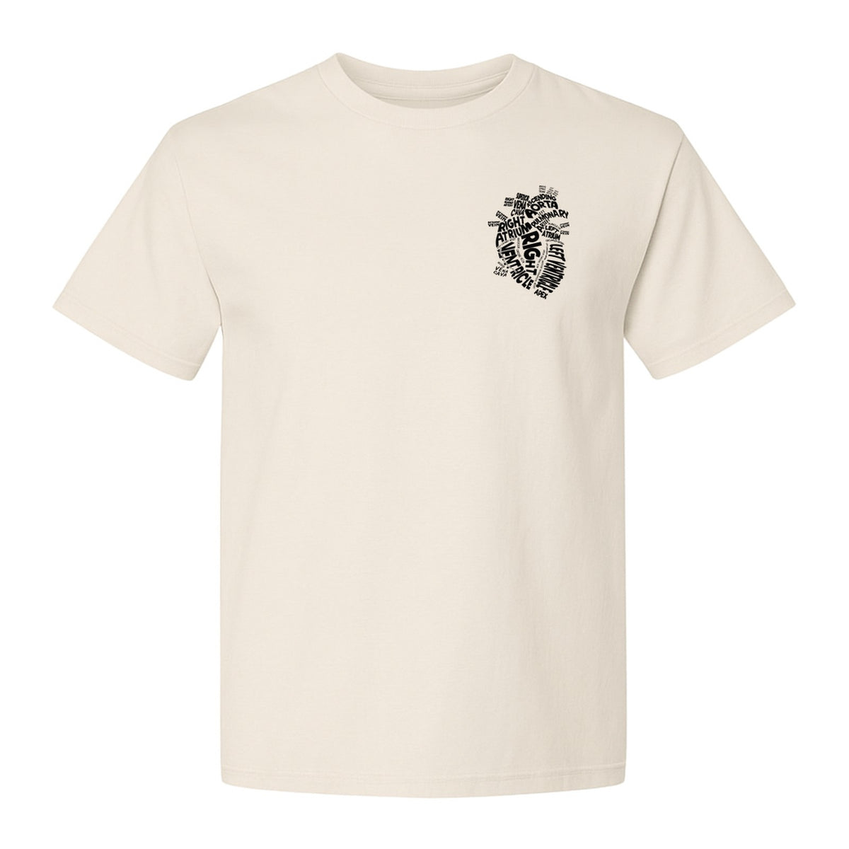 Anatomical Heart T-Shirt, Medical Word Art Design for Nurses and Nursing Students