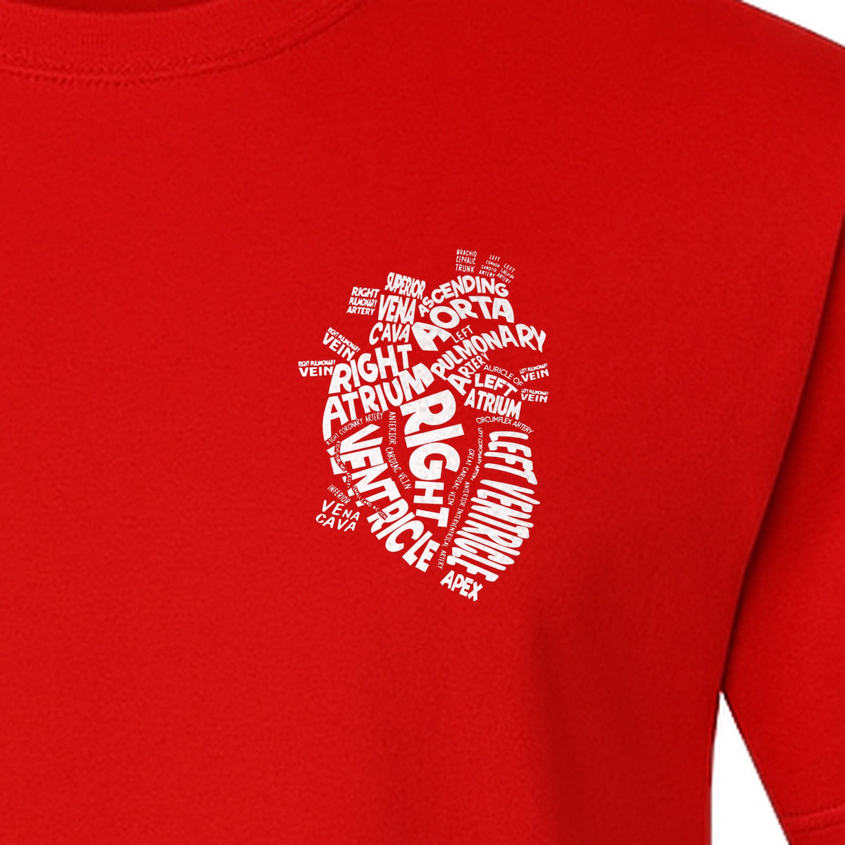 Anatomical Heart T-Shirt, Medical Word Art Design for Nurses and Nursing Students