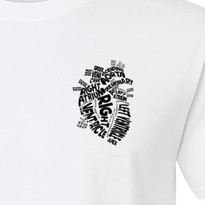Anatomical Heart T-Shirt, Medical Word Art Design for Nurses and Nursing Students