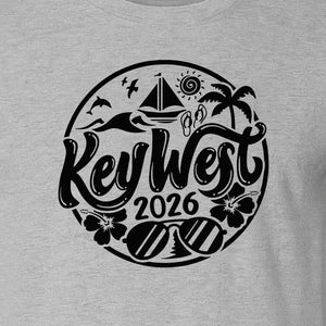 Key West 2026 T-Shirt, Florida Vacation Nautical Graphic for Beach Trips and Girls Getaways