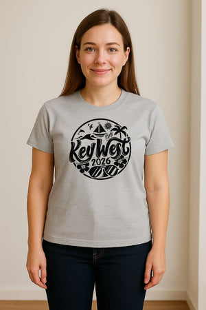Key West 2026 T-Shirt, Florida Vacation Nautical Graphic for Beach Trips and Girls Getaways