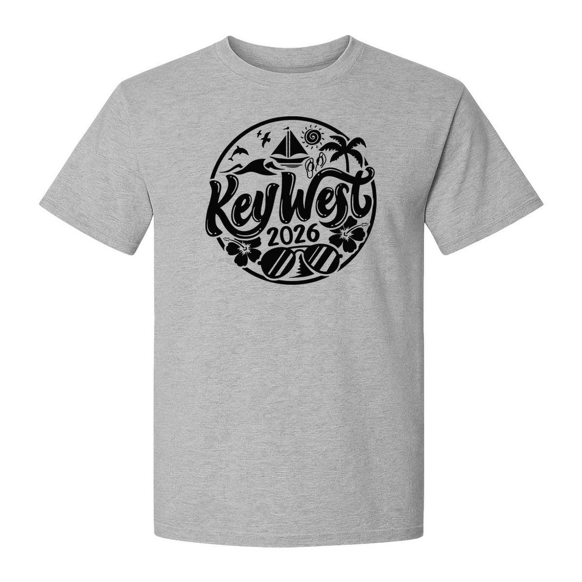 Key West 2026 T-Shirt, Florida Vacation Nautical Graphic for Beach Trips and Girls Getaways