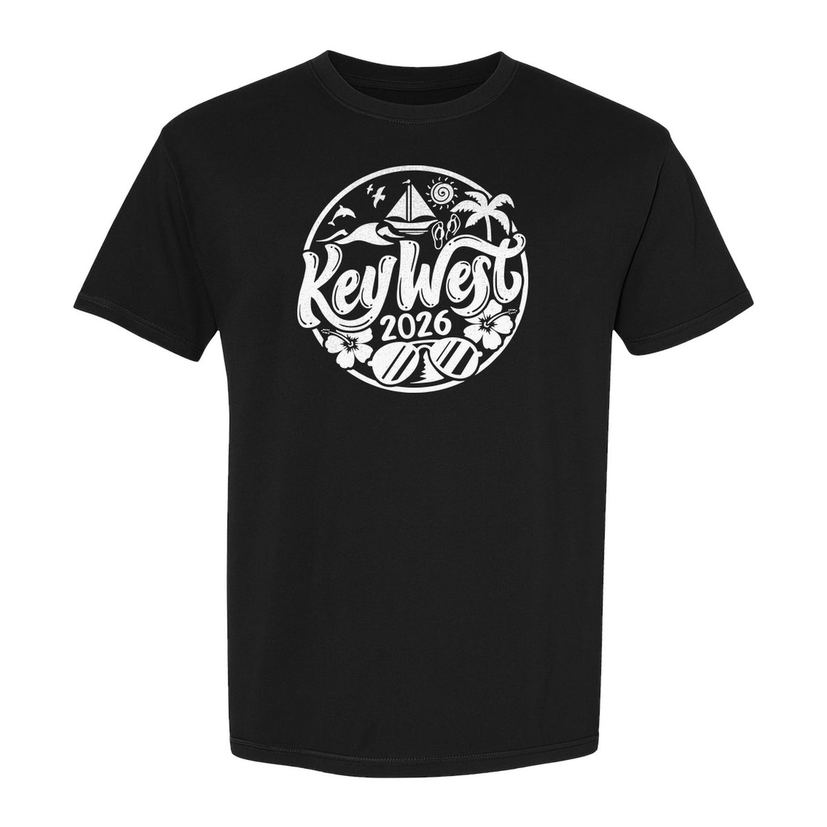 Key West 2026 T-Shirt, Florida Vacation Nautical Graphic for Beach Trips and Girls Getaways
