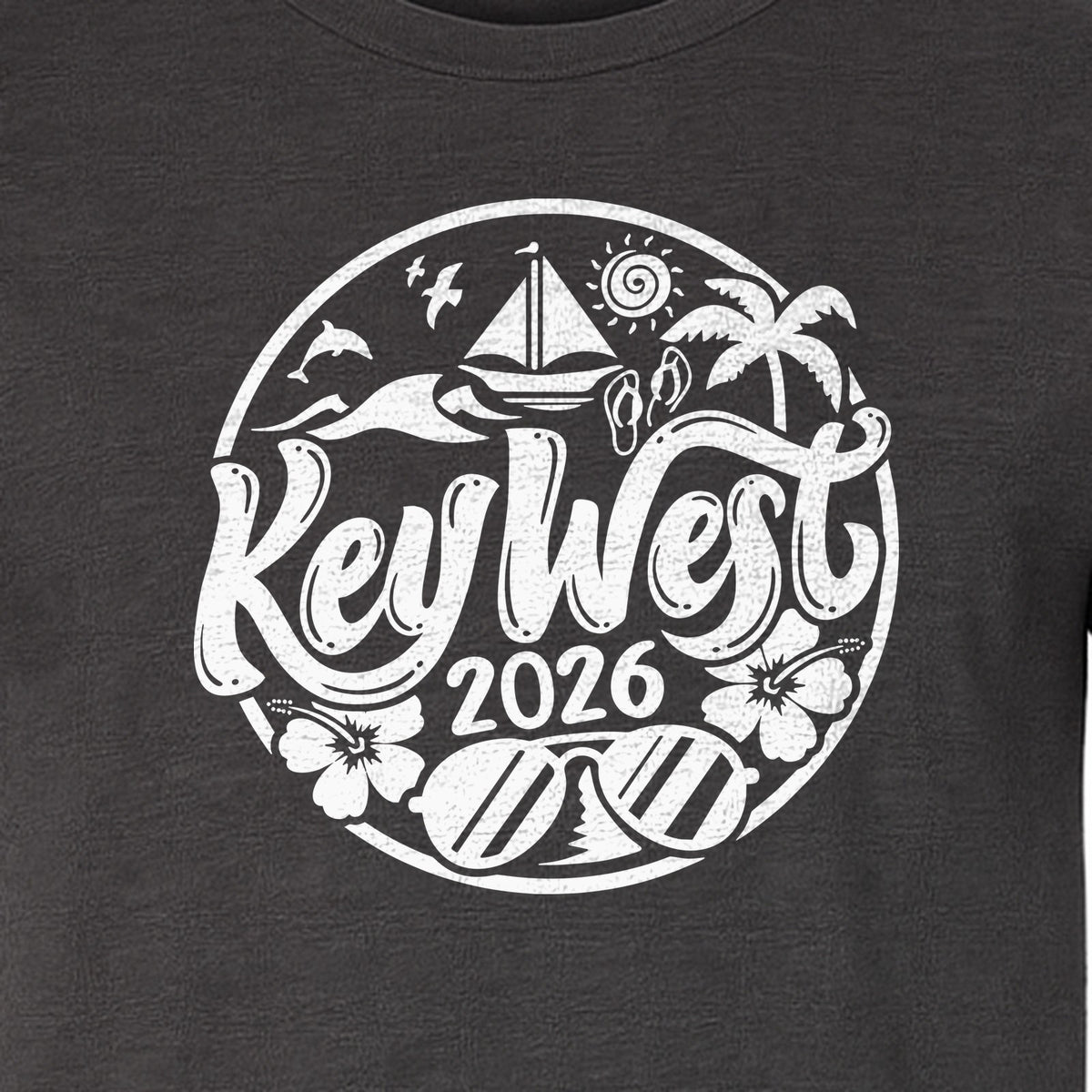 Key West 2026 T-Shirt, Florida Vacation Nautical Graphic for Beach Trips and Girls Getaways