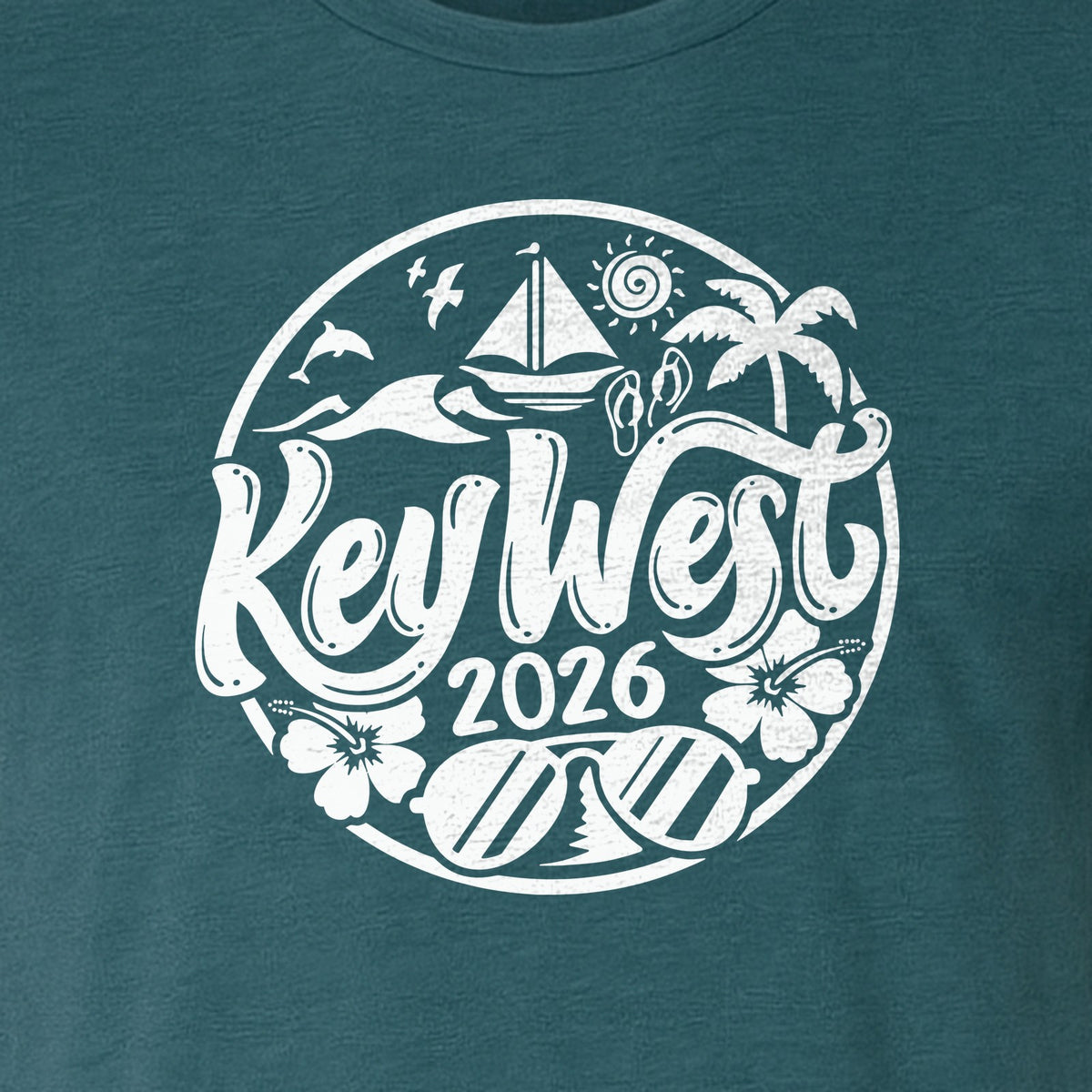 Key West 2026 T-Shirt, Florida Vacation Nautical Graphic for Beach Trips and Girls Getaways