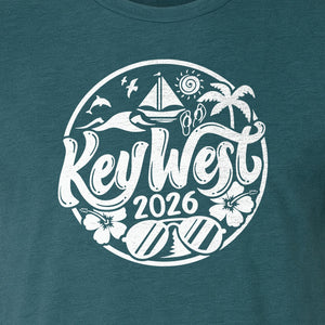 Key West 2026 T-Shirt, Florida Vacation Nautical Graphic for Beach Trips and Girls Getaways