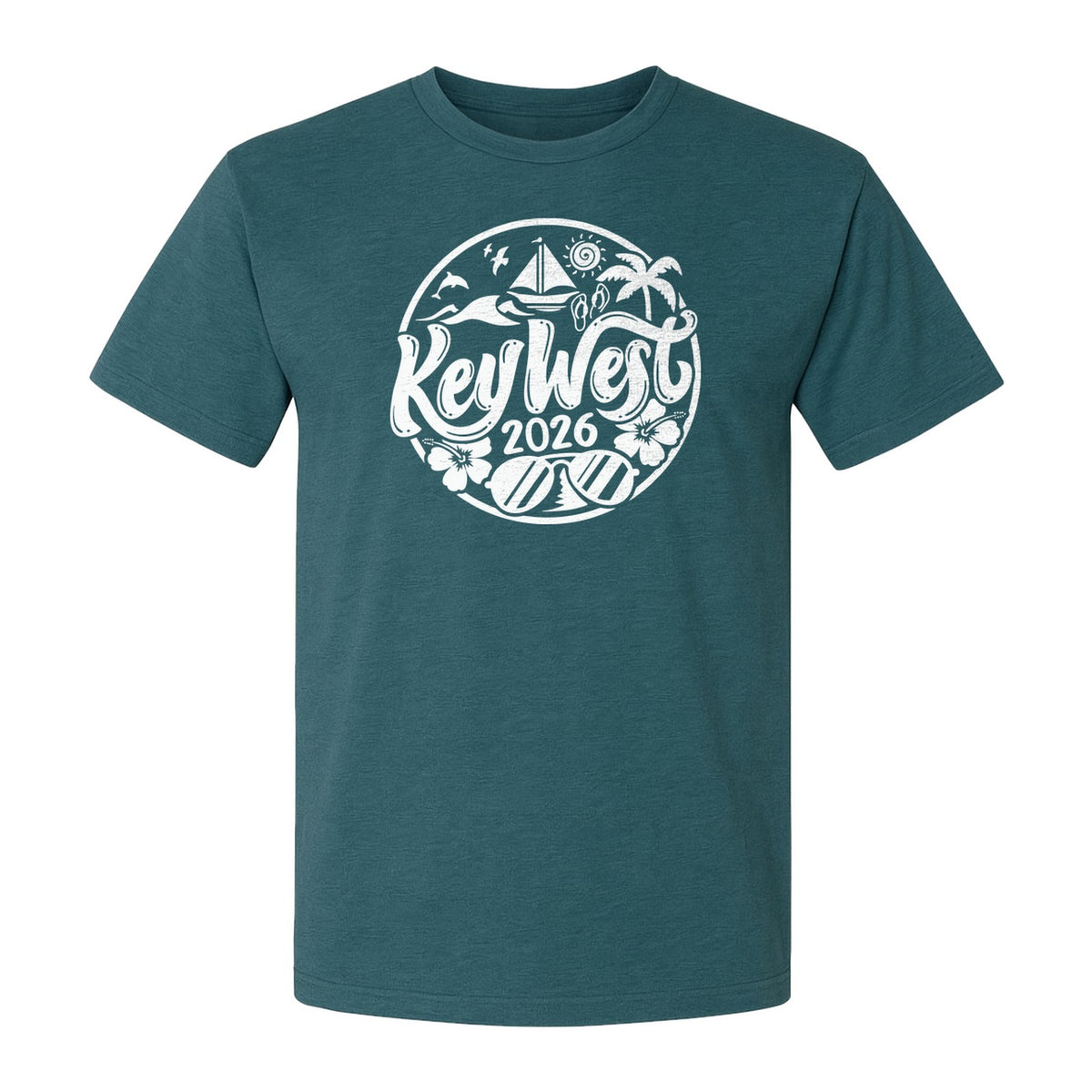 Key West 2026 T-Shirt, Florida Vacation Nautical Graphic for Beach Trips and Girls Getaways