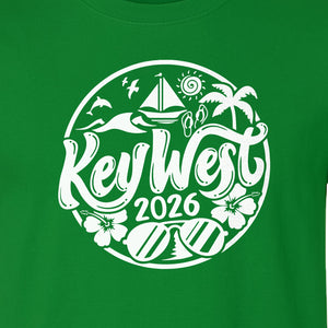 Key West 2026 T-Shirt, Florida Vacation Nautical Graphic for Beach Trips and Girls Getaways